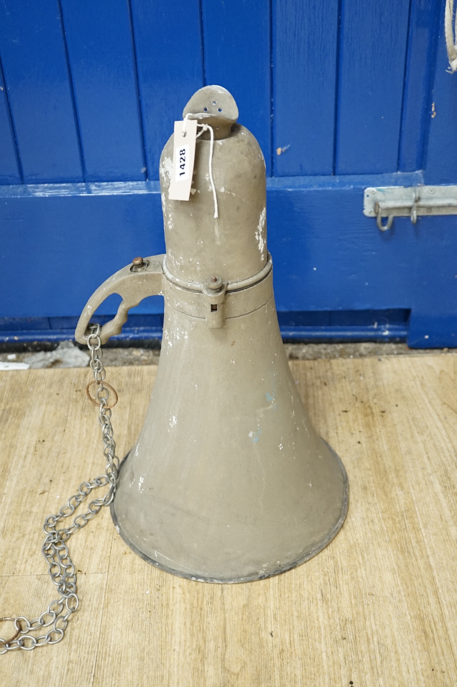 A World War II megaphone, 55cm high